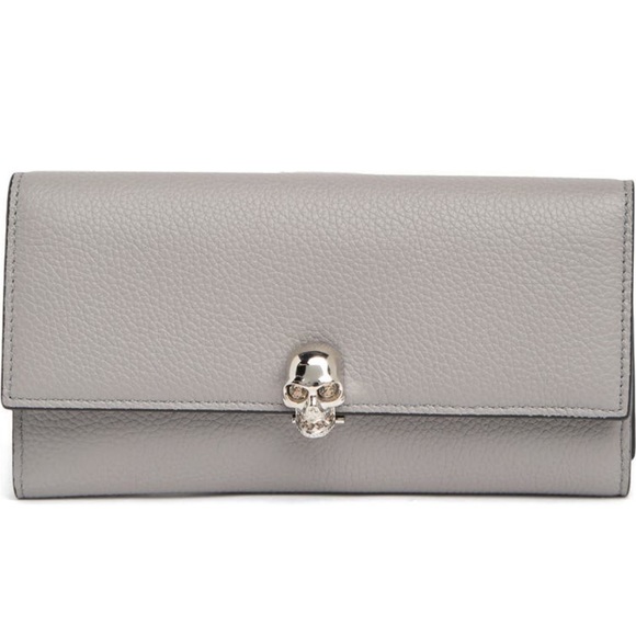 Alexander MCQueen leather continental skull wallet